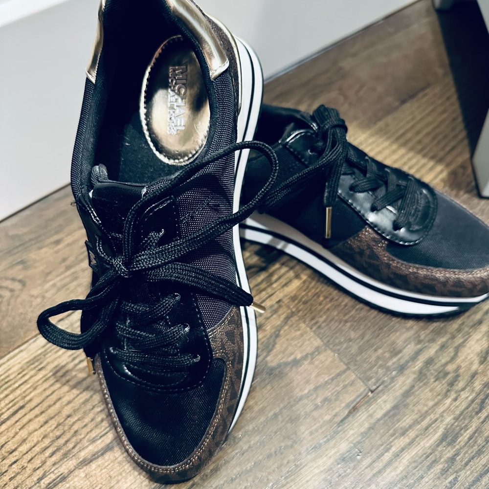 Michael Kors Black and Brown Women's Sneakers